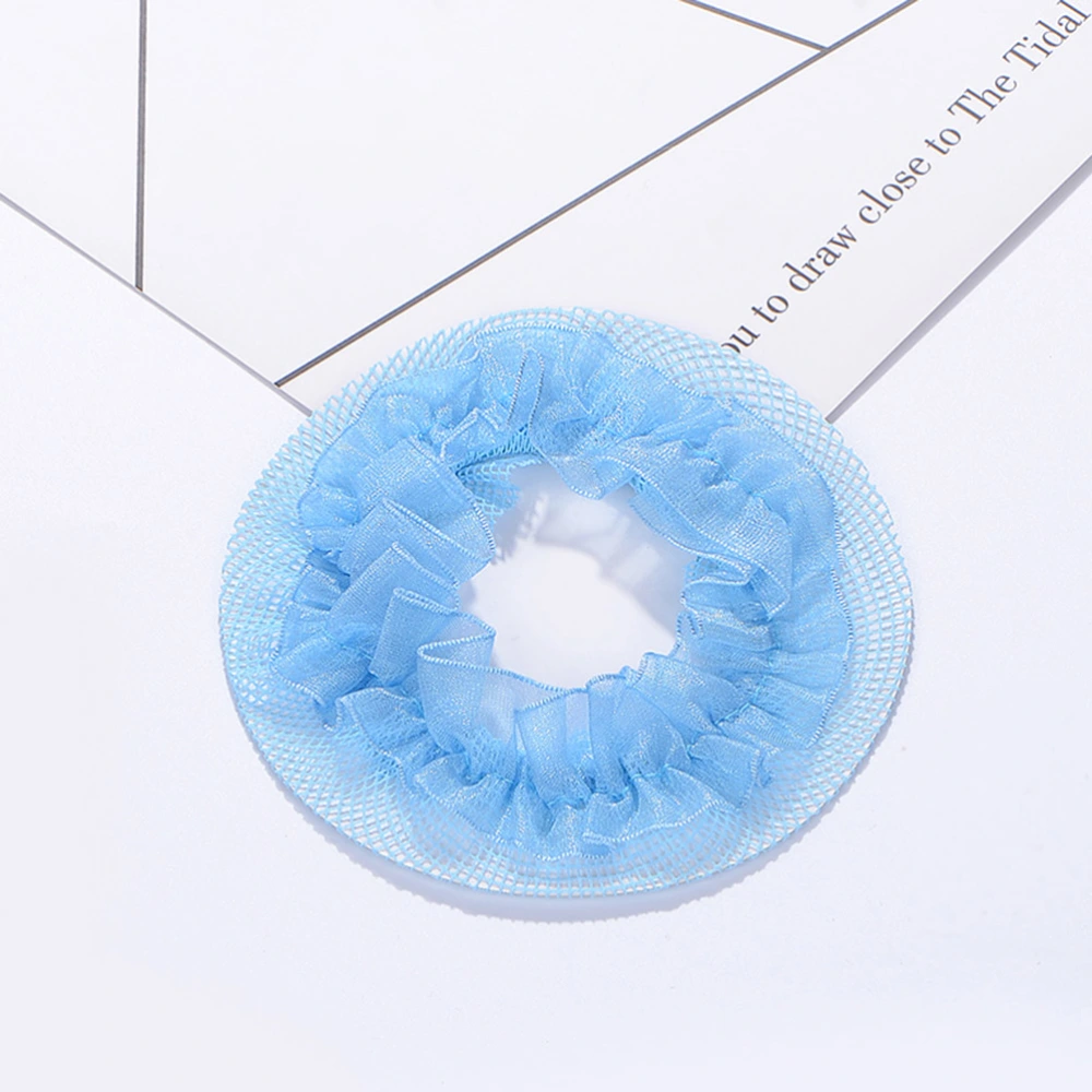 5pcs Invisible Net Set Coil Hair Ornaments Hairnet Hair Nets Bun Cover Hair Accessories for Women Girls (Blue)