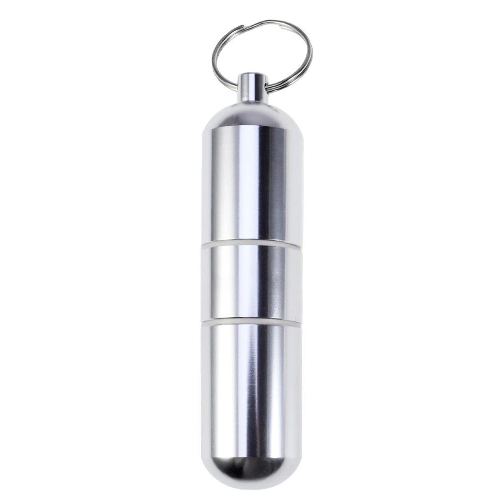 Aluminum Alloy Mini Pill Box Portable Keychain Pill Case Waterproof Pill Holder Container (Large Size, 3-compartment)