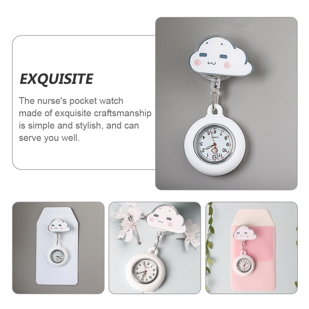 1pc Fashion Nurse Watch Cartoon Nursing Watch Telescopic Clip-on Pocket Watch