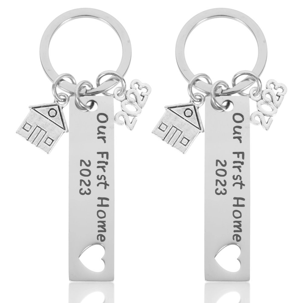 2Pcs New House Keychains Our First Home Keychain Housewarming Gift Key Ring Pendants