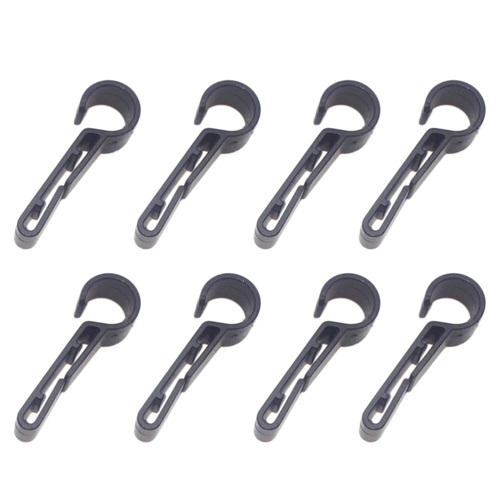 8pcs Seat Belt Stop Buttons Anti-slip Safety Helmet Headlamp Clasp Buckle Retainers (Black)