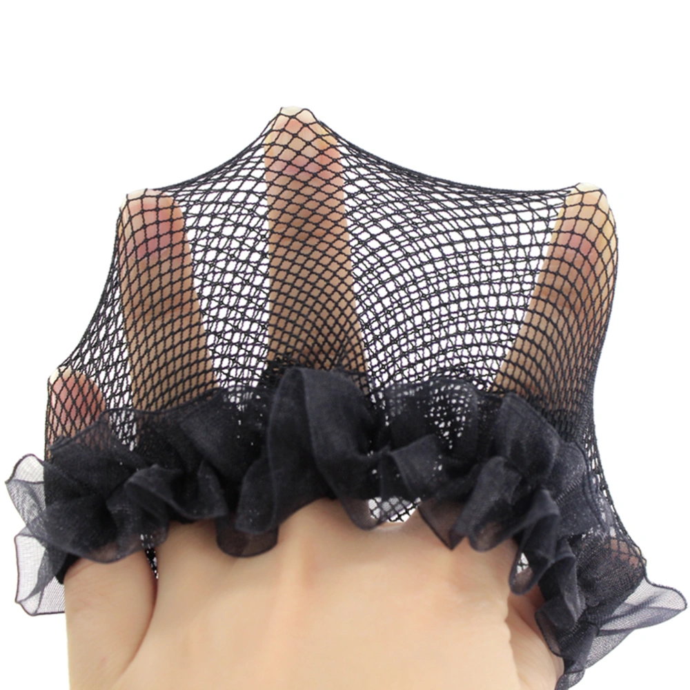 5pcs Invisible Net Set Coil Hair Ornaments Hairnet Hair Nets Bun Cover Hair Accessories for Women Girls (Black)