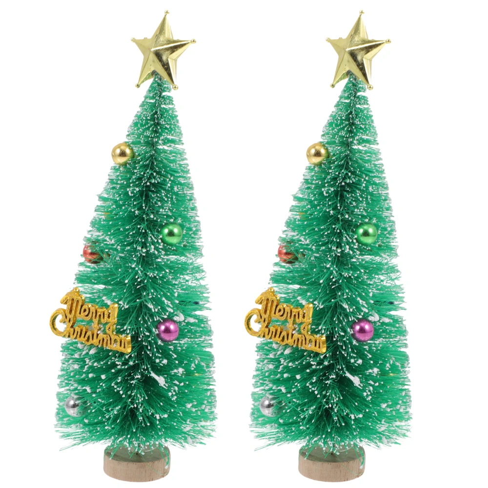 2Pcs Mini Christmas Tree Tabletop Decoration Home Decoration Crafts Decoration