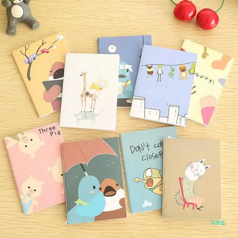 Portable Cute Cartoon Kraft Paper Notepad Memo Diary