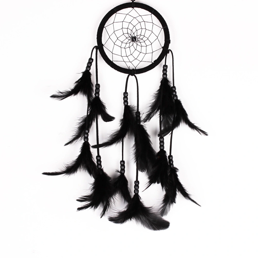 Handmade  Beads Decorated Wall Hanging Wind Chime Dream Catcher (Black)