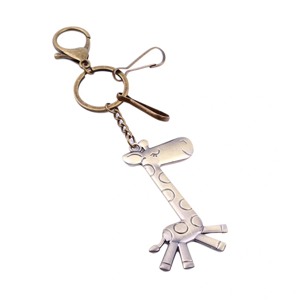 Creative Retro Key Chain Cartoon Giraffe Alloy Keychain Metal Key Hoder Ornaments