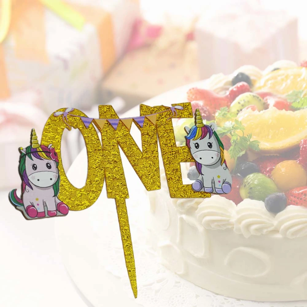 Unicorn Cupcake Topper Cartoon Cake Insert Picks for Baking Cake Decoration Kids Birthday Baby Shower Party Supplies