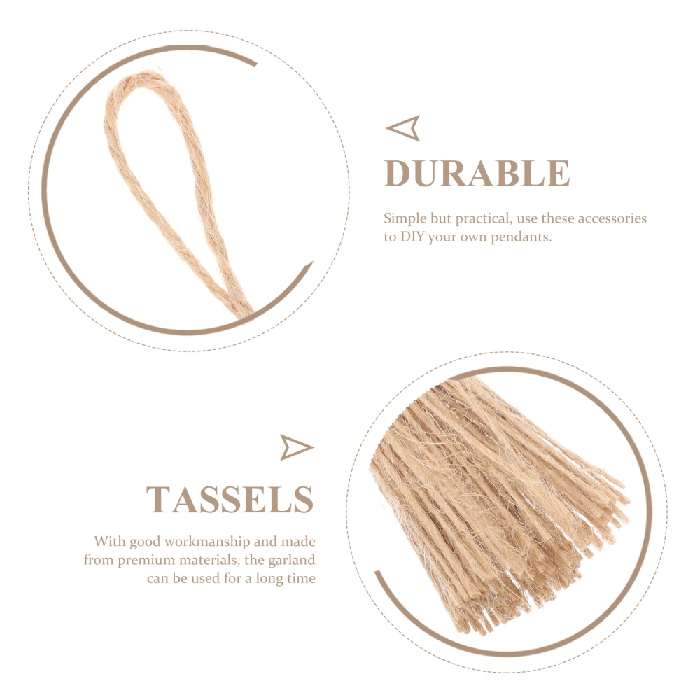 5Pcs DIY Tassels Crafts Making Material Burlap Tassel Jute Rope Tassels