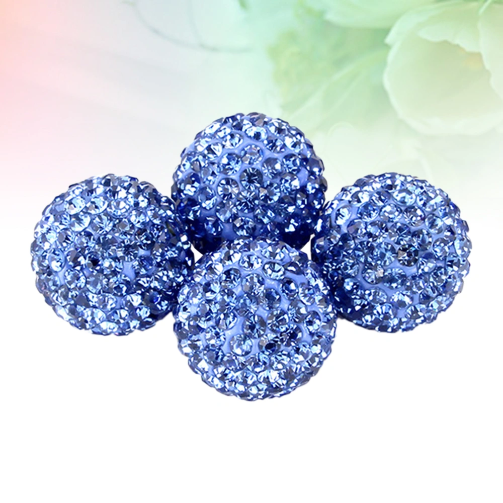 4pcs Crystal Balls Diamante Car Tire Caps Diamond Shining Dustproof Caps Car Accessories(Blue)