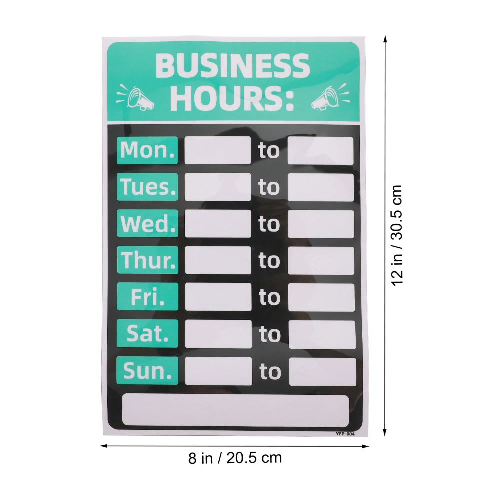 Business Hours Self-adhesive Stickers Business Hours Signs Rewritable Open Signs Sticker