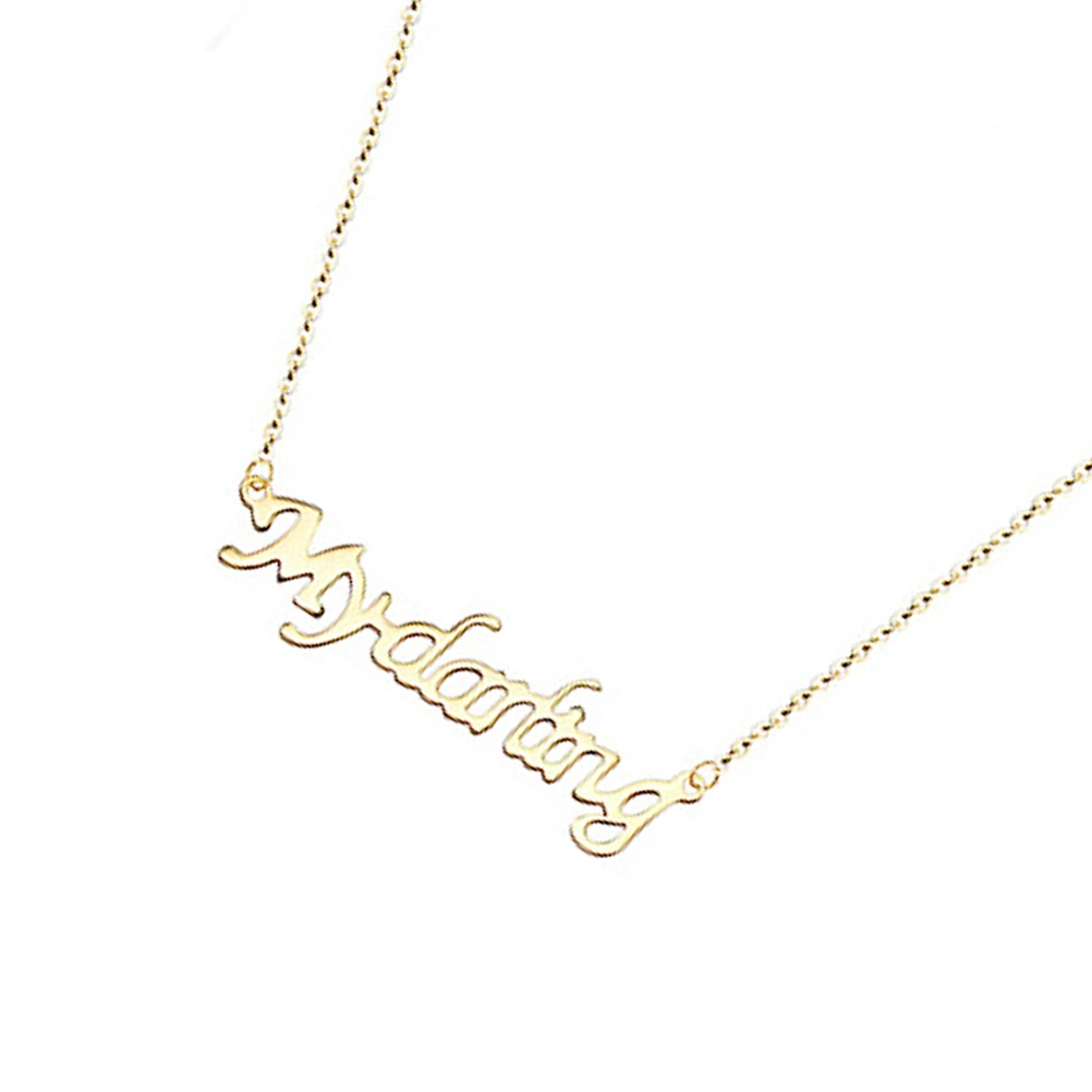 Fashion Letters My Darling Gold Color Clavicle Necklace Simple Women Personalized Jewelry Christmas Gift