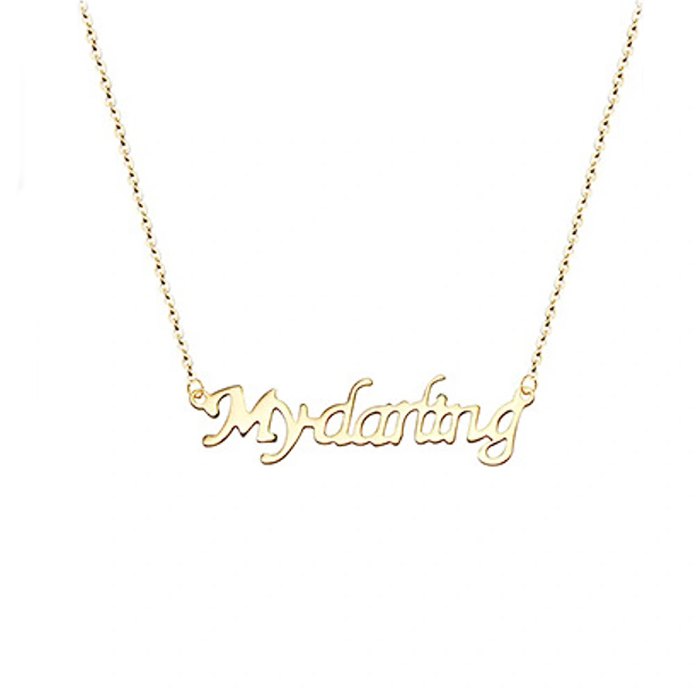 Fashion Letters My Darling Gold Color Clavicle Necklace Simple Women Personalized Jewelry Christmas Gift
