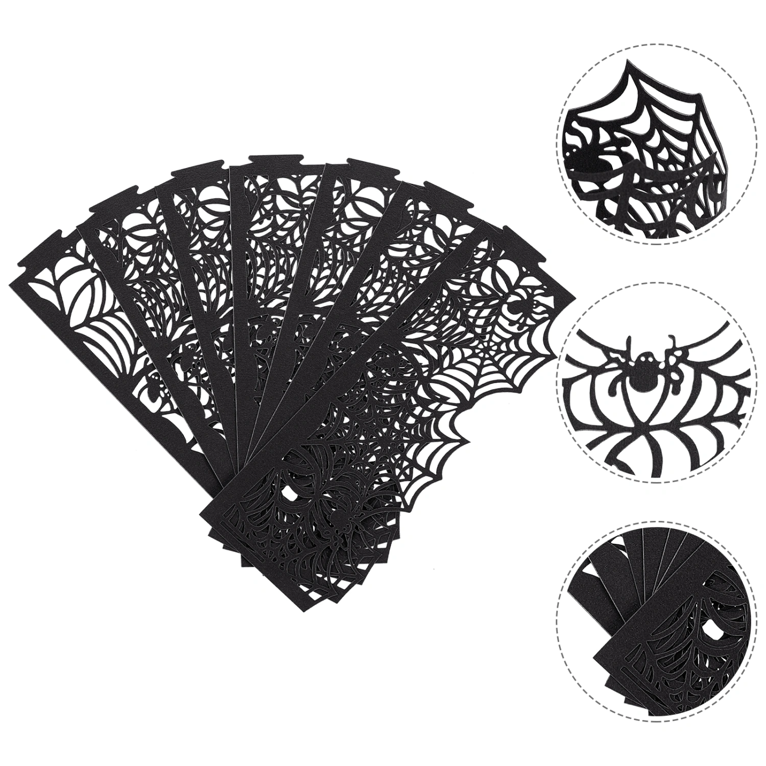 50pcs Halloween Candle Wraps Spiderweb Paper Wrappers Party Decorations Supplies