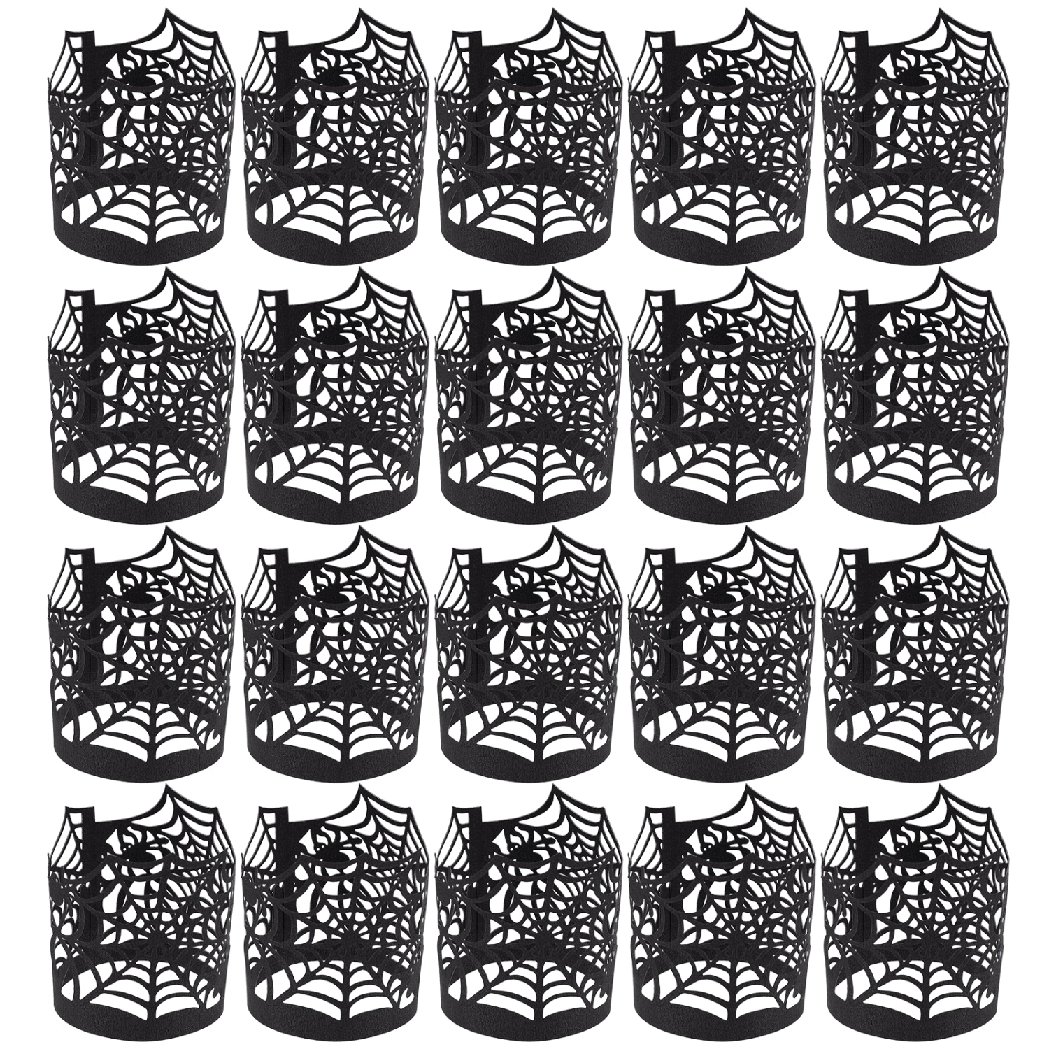 50pcs Halloween Candle Wraps Spiderweb Paper Wrappers Party Decorations Supplies