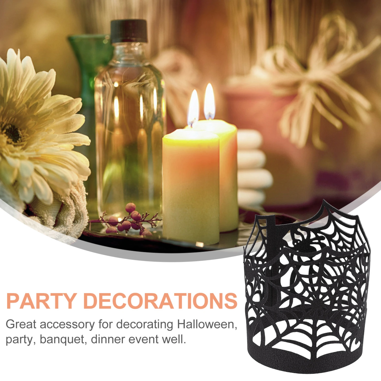 50pcs Halloween Candle Wraps Spiderweb Paper Wrappers Party Decorations Supplies