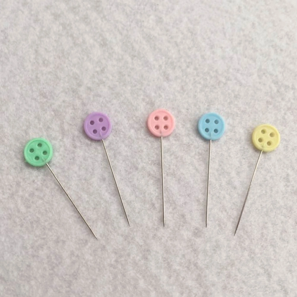 100pcs Button Head Straight Flat Button Head for DIY Sewing Crafts (Button)