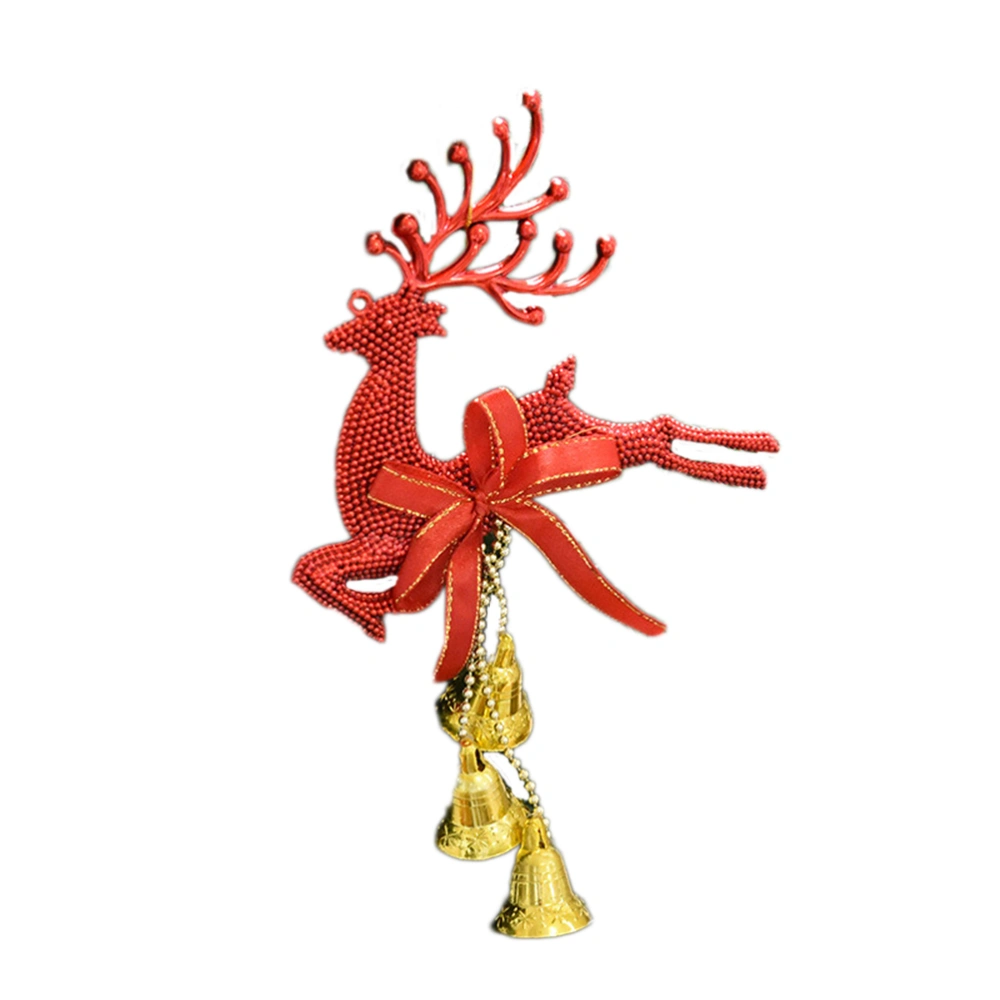 Electroplated Christmas Hanging Ornaments Hollow Deer Reindeer Bell Design Embellishments (Red)