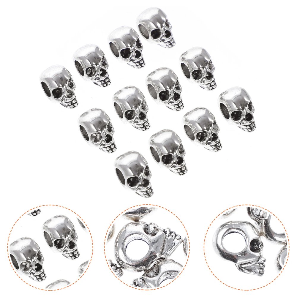 12pcs DIY Beads Skulls Jewelry Making Spacer Beads Women Men Fit Bracelets Bead