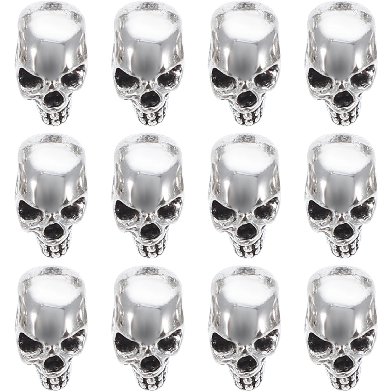 12pcs DIY Beads Skulls Jewelry Making Spacer Beads Women Men Fit Bracelets Bead