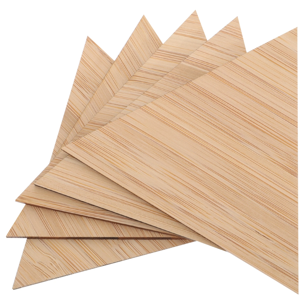 5Pcs Unfinished Bamboo Slices DIY Triangle Bamboo Pieces DIY Blank Bamboo Crafts