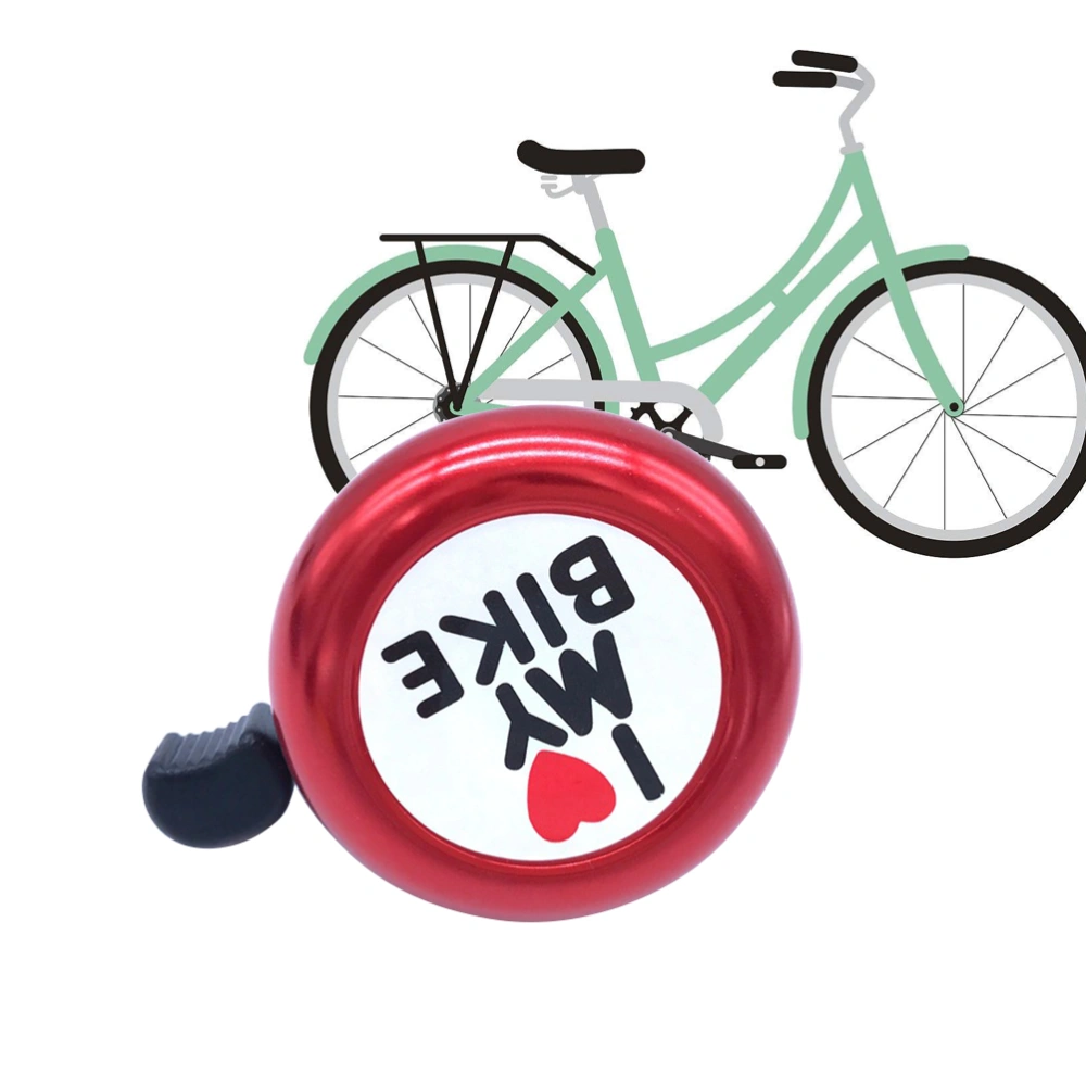 Ring Bell New Safe I Love My Bike Printed Sound Horn Warning Ring Bell Accessory for 22MM Pipe Handlebar (Red)