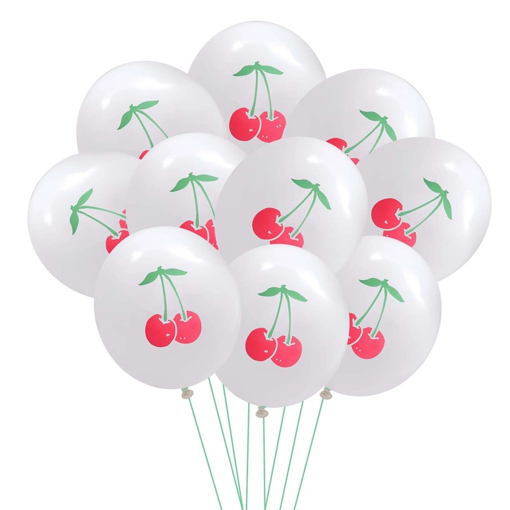 10pcs 12inch Cherry Pattern Latex Balloons Lovely Balloons Home Decor for Party Birthday Festival