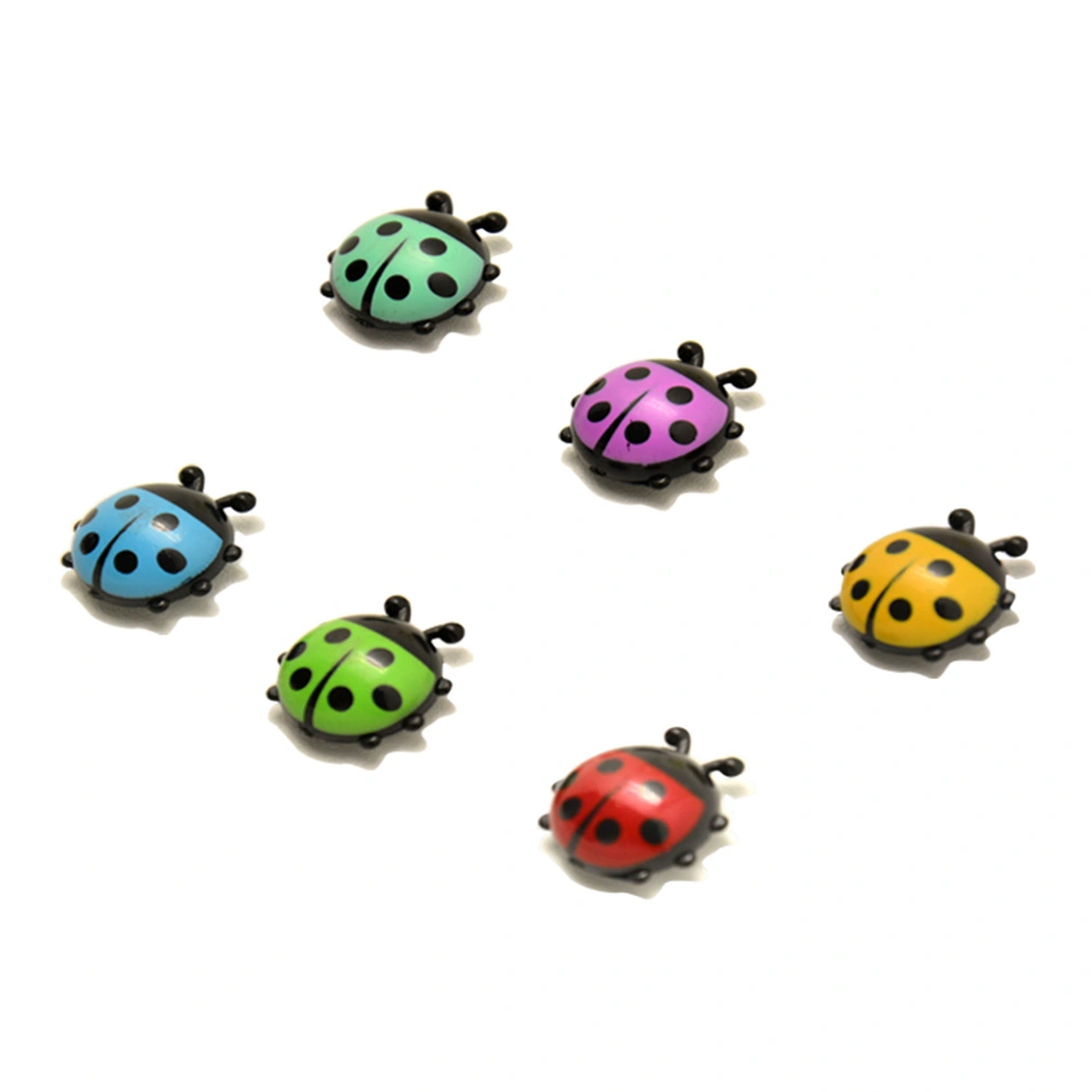 6 Pcs Plastic Mini Ladybug-shaped Fridge Magnets Refrigerator Magnets Wall stickers with Built-in Magnets