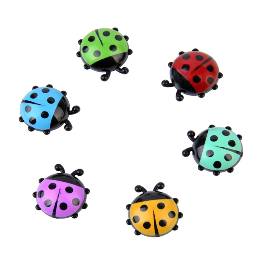 6 Pcs Plastic Mini Ladybug-shaped Fridge Magnets Refrigerator Magnets Wall stickers with Built-in Magnets