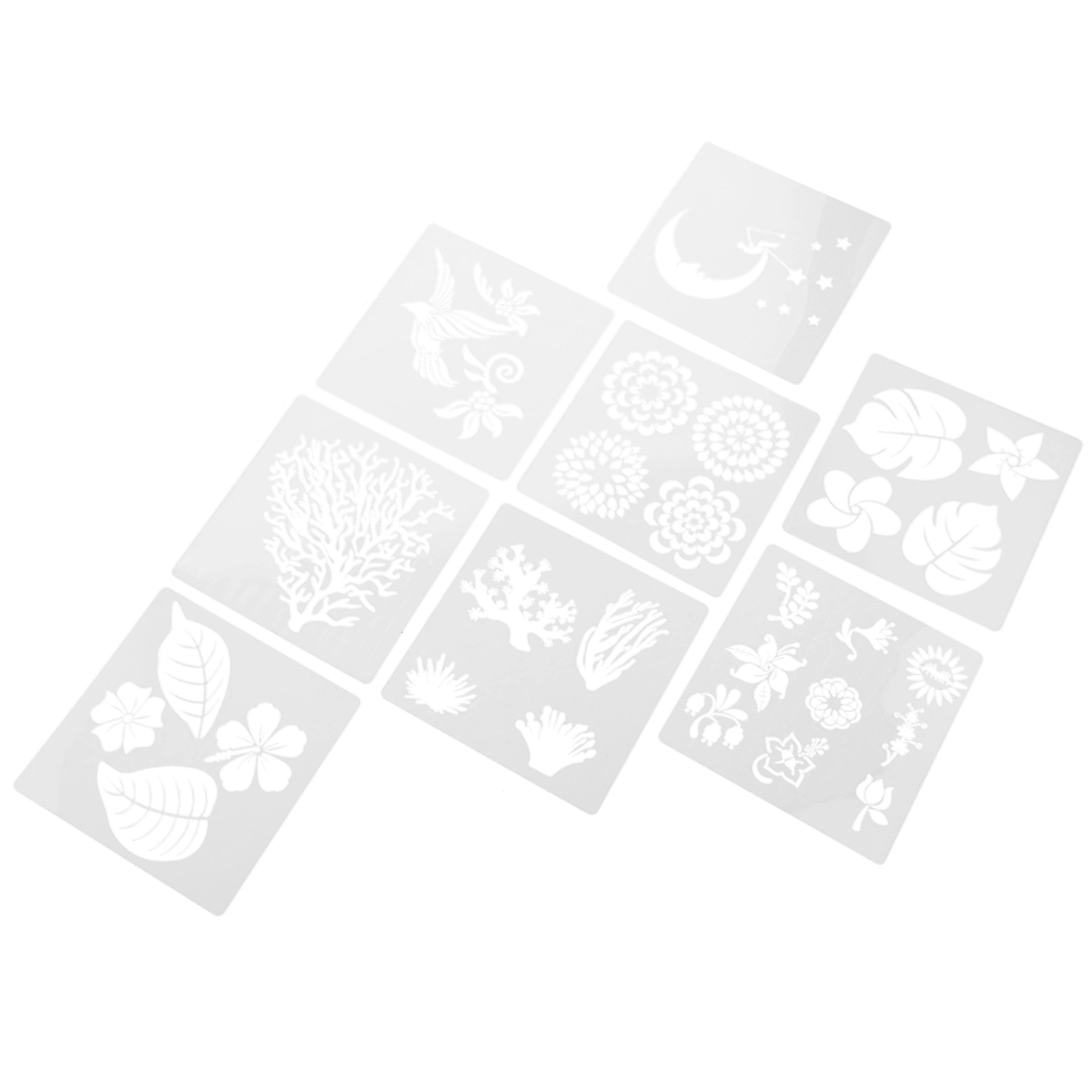 8pcs DIY Hollow Painting Templates Arts Crafts Drawing Stencil Templates