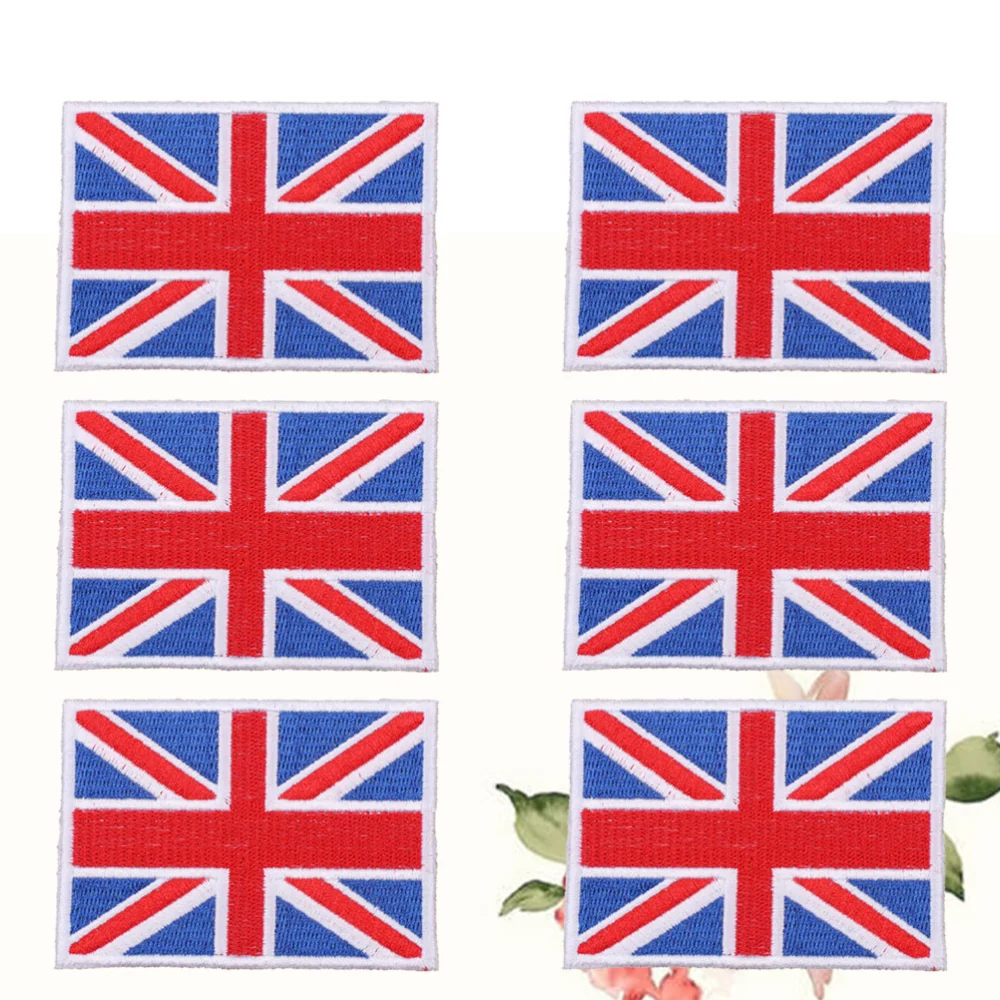 6pcs Hole Repairing Patches National Flag Clothes Patches Accessory Fashion Embroidery Applique