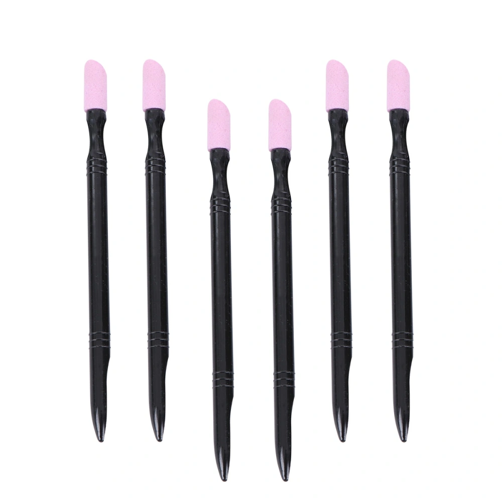 6pcs Nail Tool Carving And Sharpening Stick Nail Scrub Strip Nail Scrub Stick for Nail Art (Black)