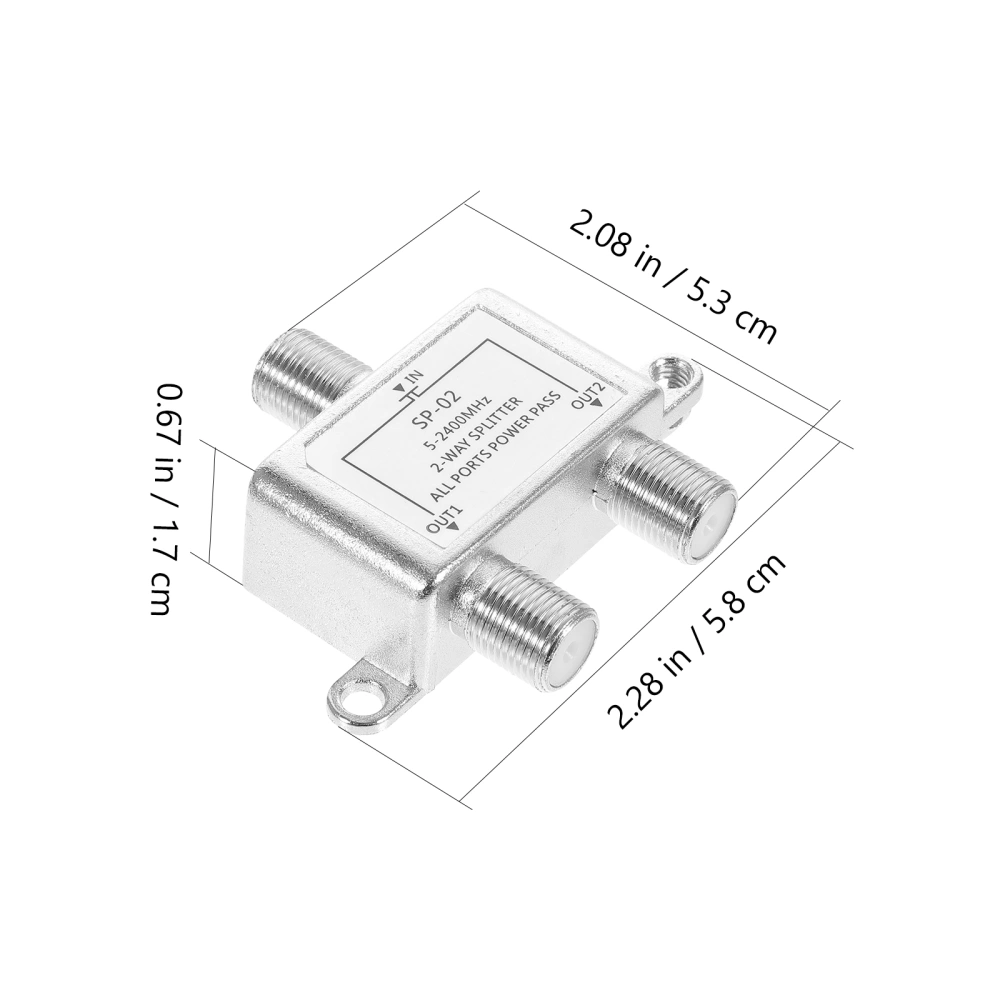 Coaxial Cable Splitter 5-2400mhz Cable Splitter 2 Way Internet And TV Supply