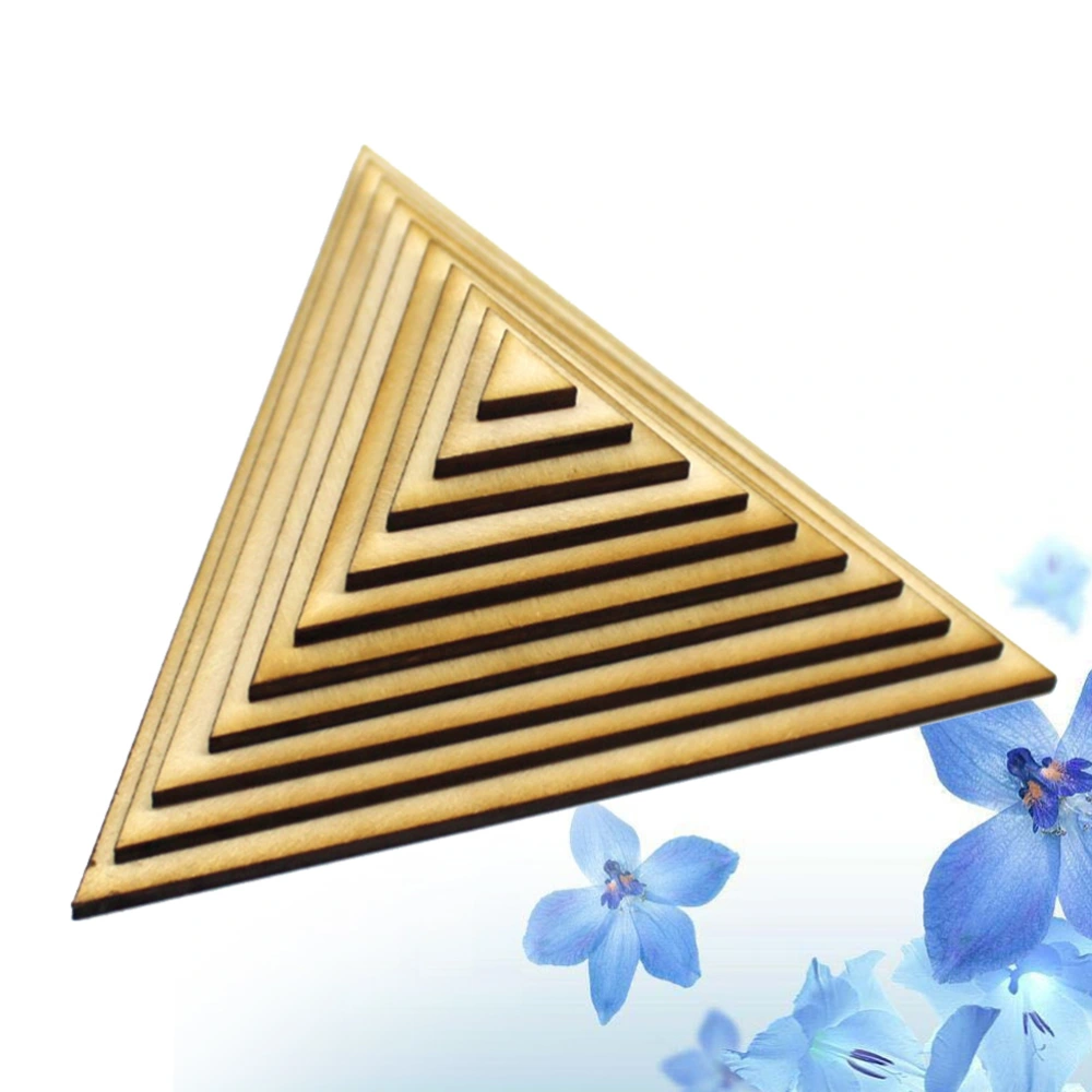 10pcs Triangular Wooden Pieces Cutouts Craft Embellishments Wood Ornament Manual Accessories for DIY Art