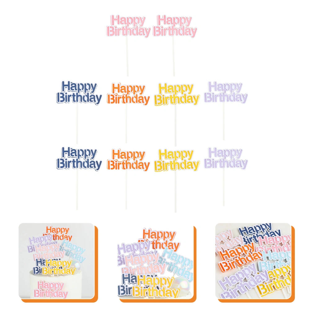 10pcs Happy Birthday Cake Topper Birthday Cake Topper Birthday Party Cake Decor