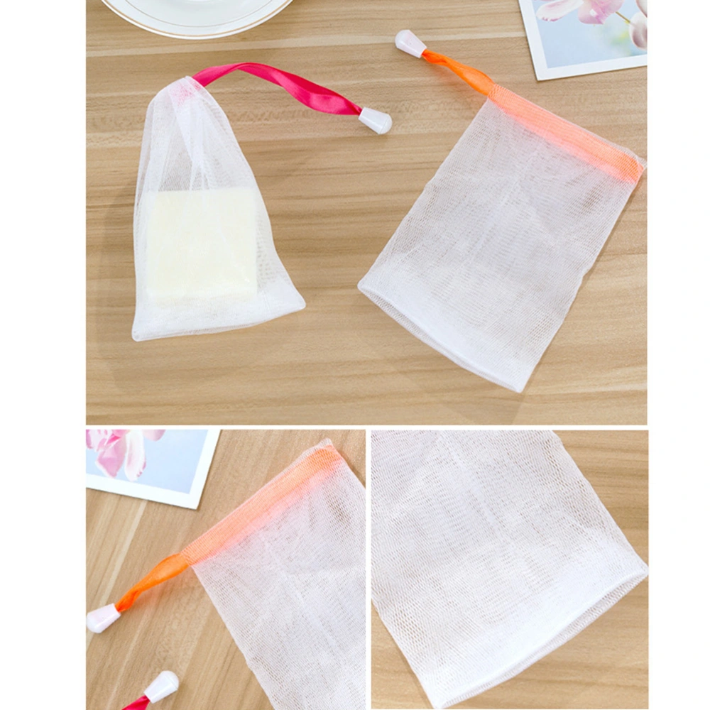 5PCS Exfoliating Mesh Soap Saver Pouch Bubble Net Handmade Soap Mesh Bag Body Facial Cleaning Tool (Random Color)