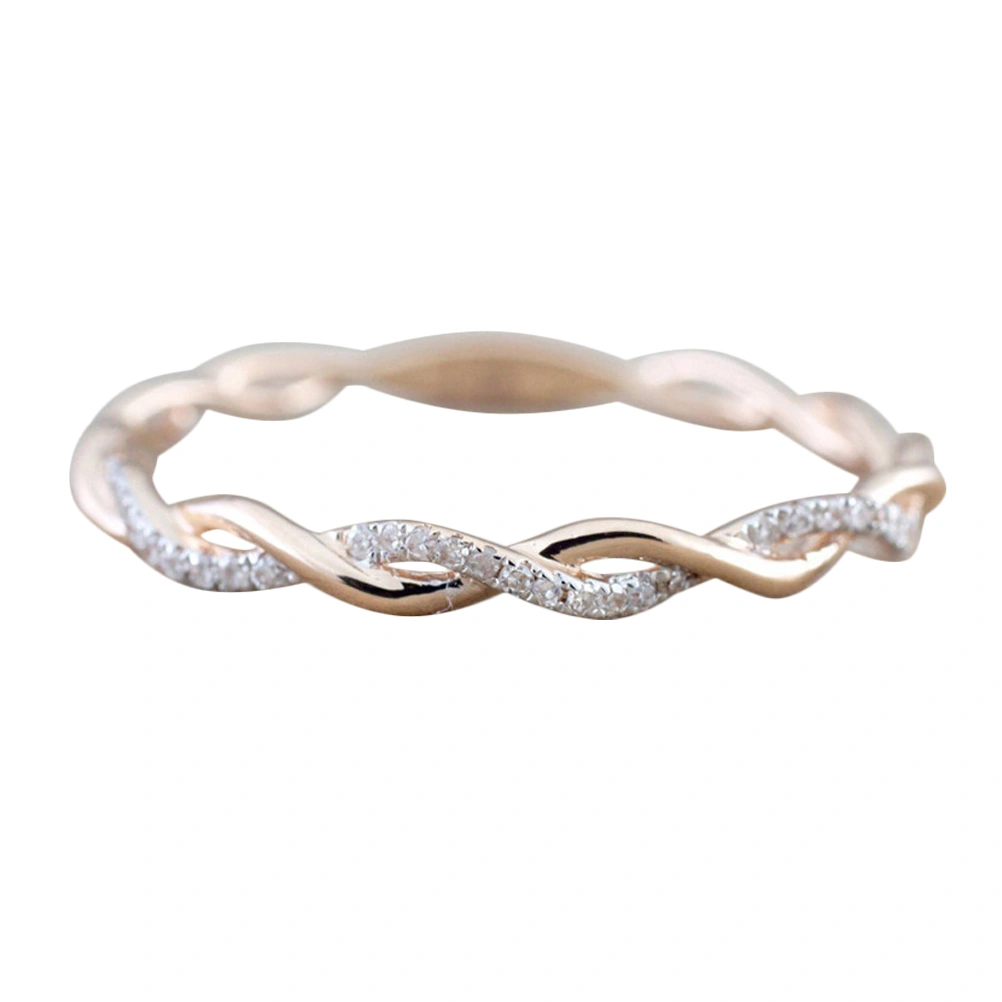 Rhinestone Ring Fried Dough Beautiful Personalized Durable Decorative Ring for Woman (Number 7)