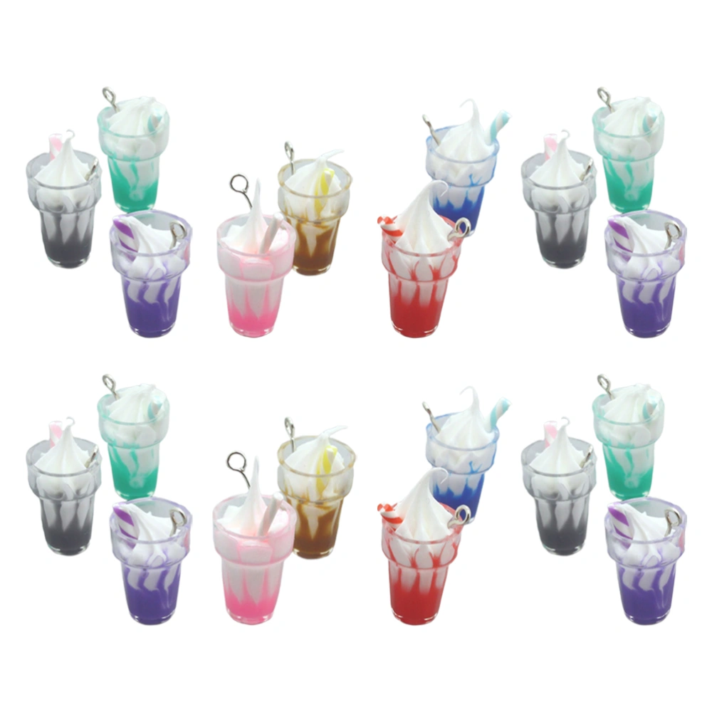 20 Pcs Resin Ice Cream Cup Charms Pendants Jewelry Charms DIY Jewelry Pendants