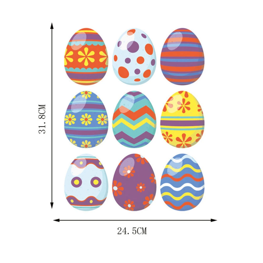 Easter Mural Sticker Creative Colorful Eggs Sticker Self-adhesive PVC Lovely Decal Funny Decoration Accessories for Easter DIY Home Bedroom