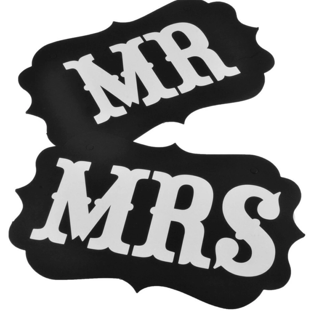 Pair of Mr and Mrs Photo Props, Mr and Mrs Chair Signs, Wedding Decorations, Bride and Groom Signs, Photo Booth Signs, Unique Wedding Decor