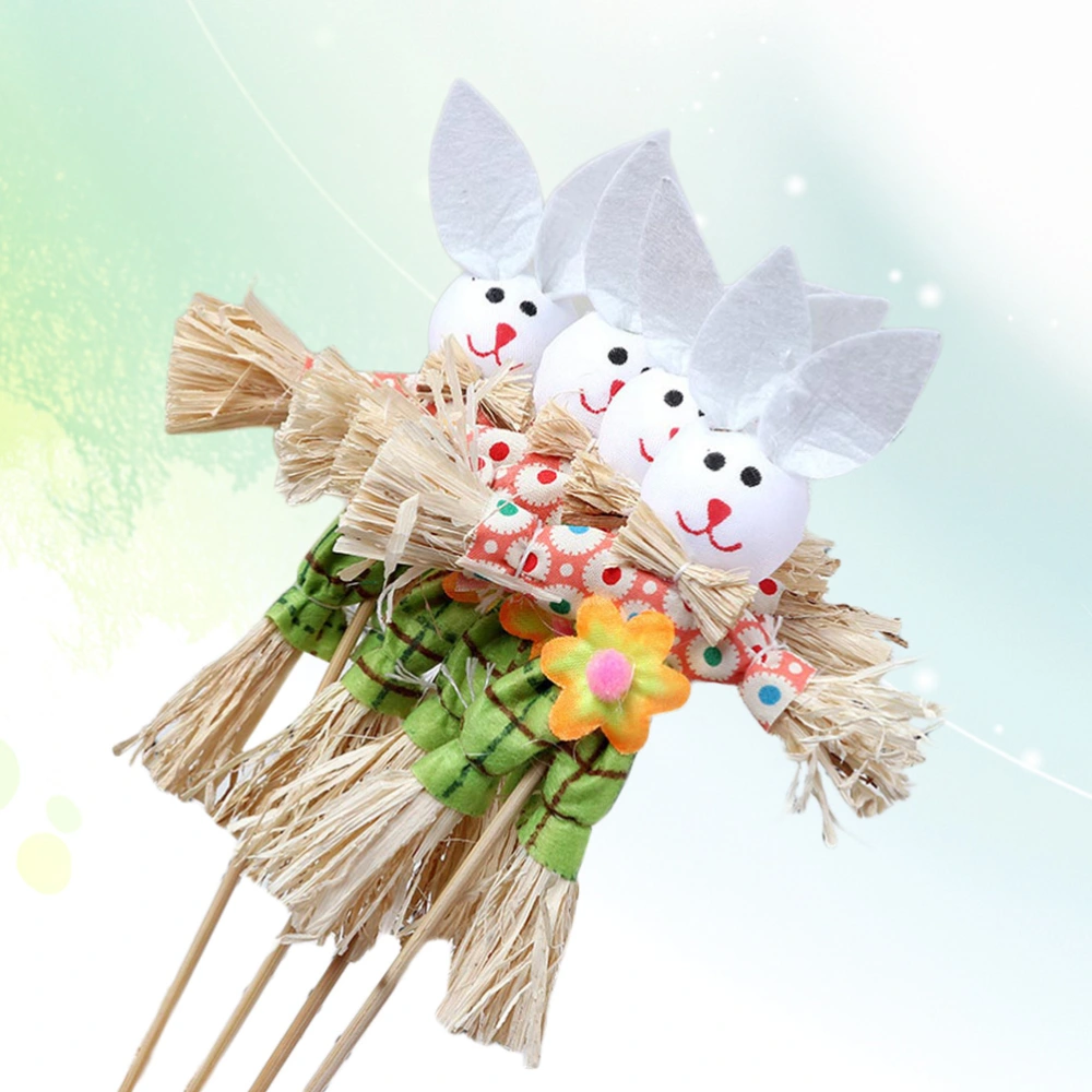 3pcs Creative Straw Bunny Handmade Material Child Funny Handmade Material for Kid Child Baby (Random Color)