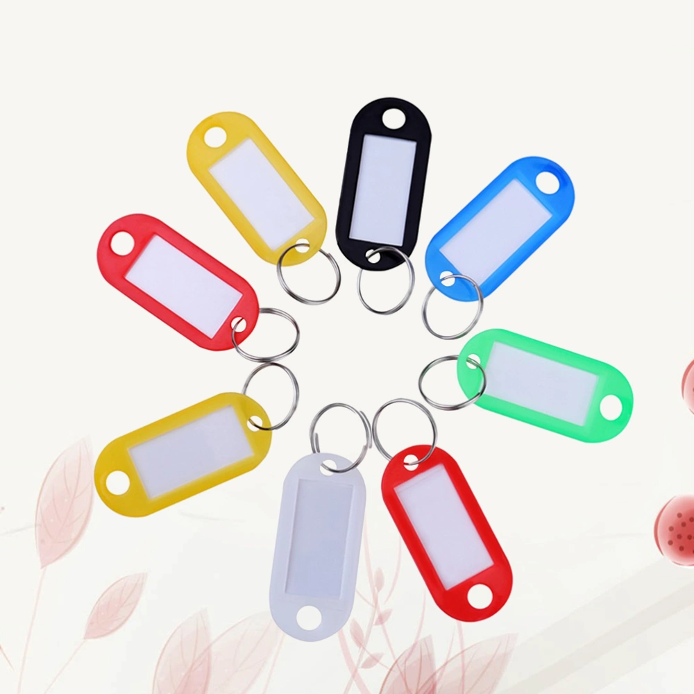 20Pcs Plastic Key Fobs Luggage ID Tags Labels with Key Rings (Random Color)