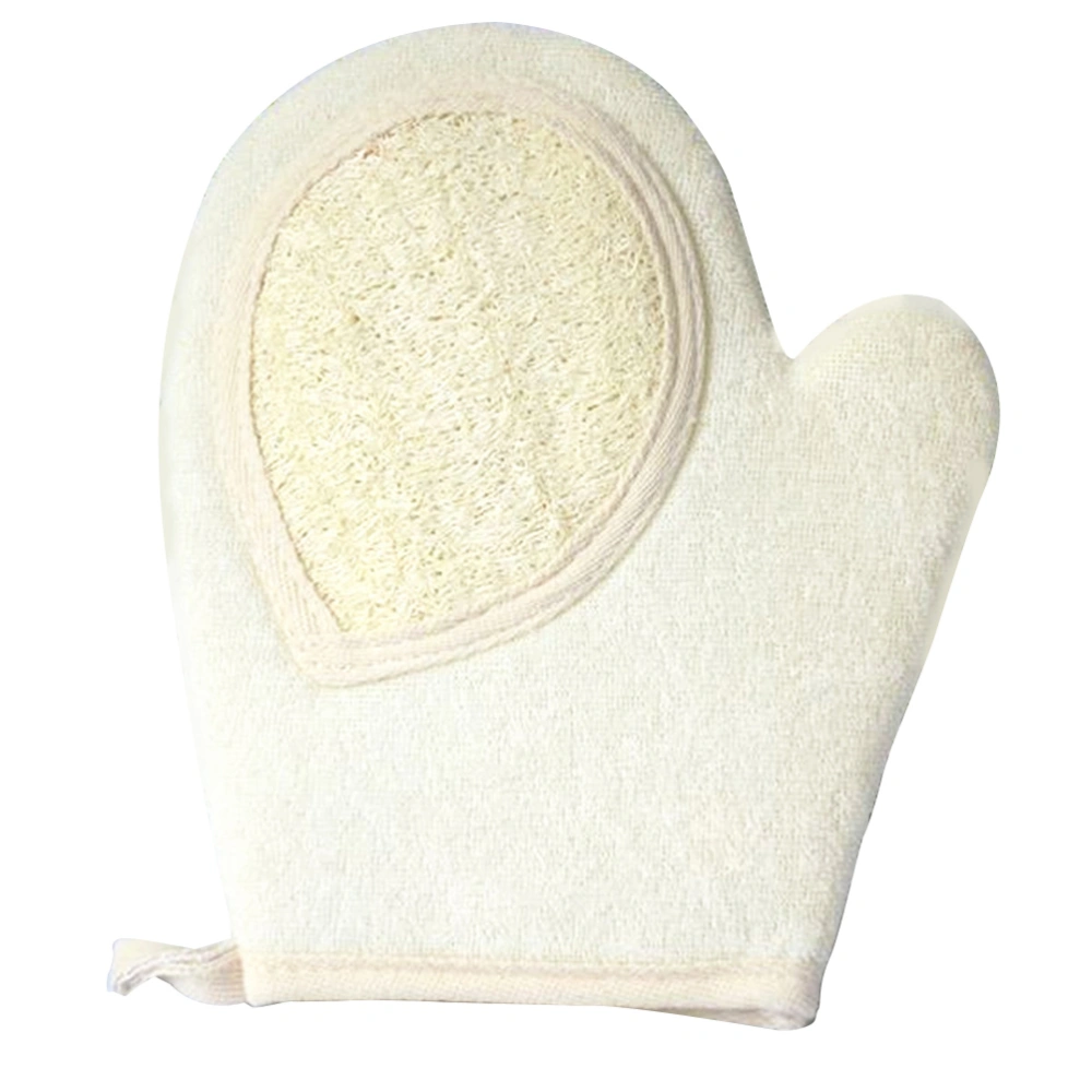 Natural Loofah Bath Glove Thumb Body Scrub Gloves Bath Shower Sauna Scrubber Mitt for Men Women