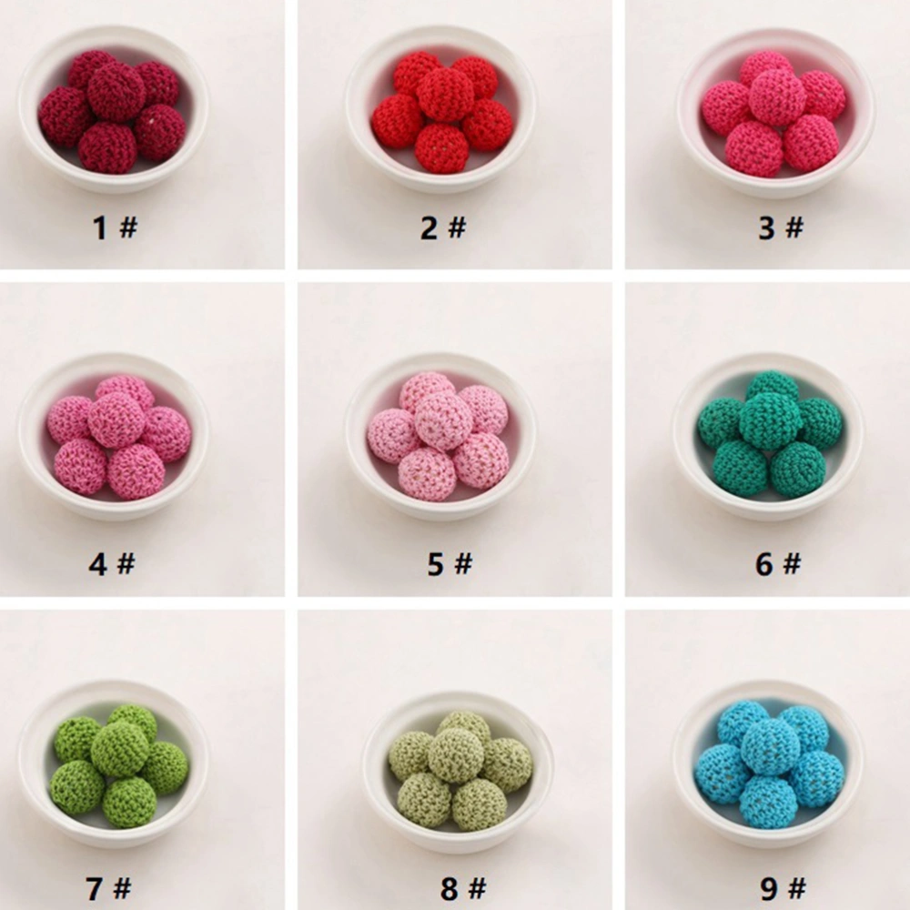 20 Pcs 16mm Handmade Crochet Yarn Ball DIY Hanging Jewelry Accessories Mini Ball Pendant for Women Brooch Hairpin Hairband Supplies (Mixed Color)