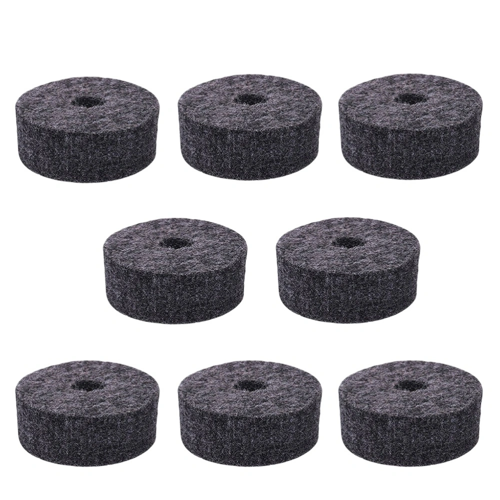 8 Pcs Round Felt Washers Bass Drum Silencer Drumming Practice Pad Cymbal Felt Pads Cymbals Accessory (Grey)