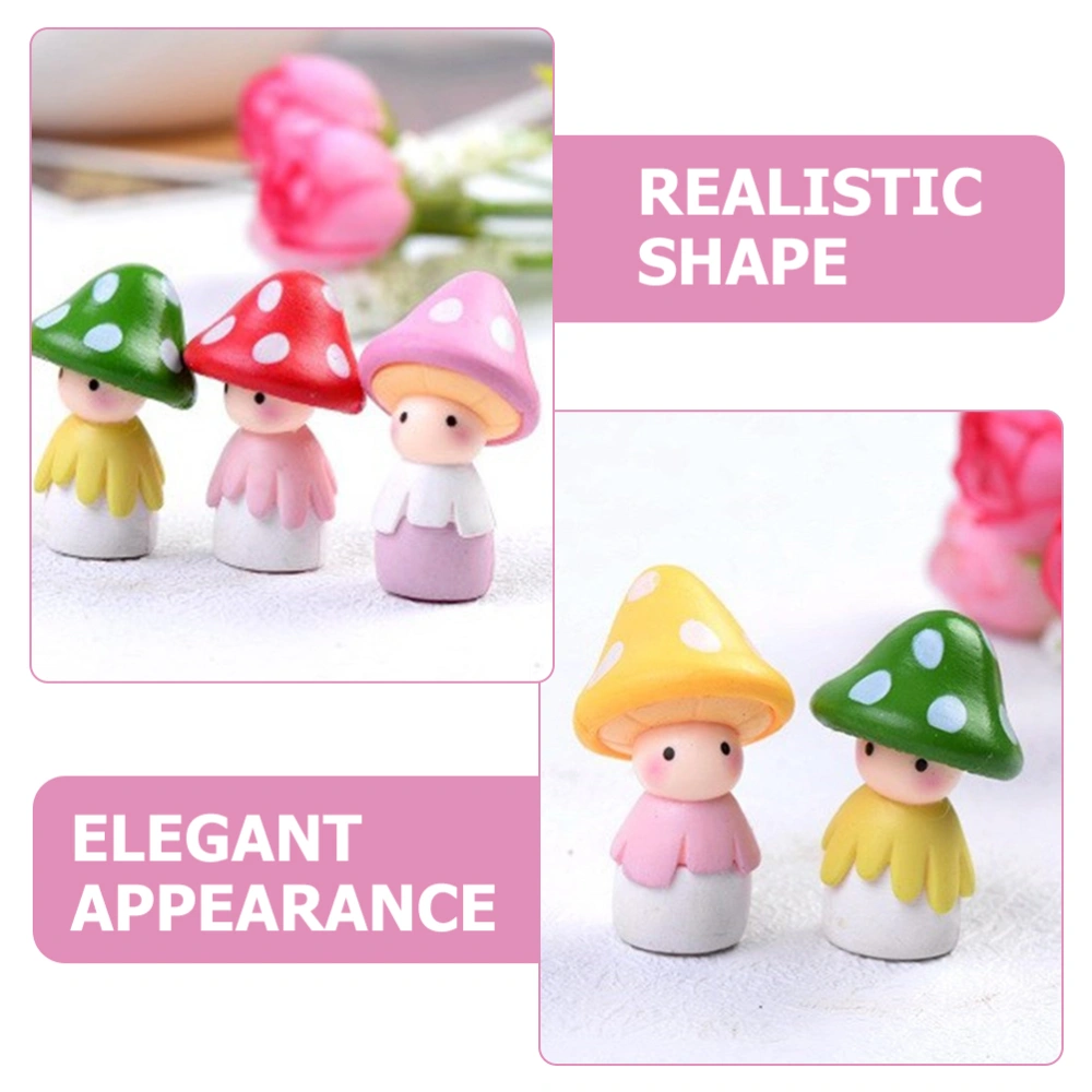 4 Pcs Mushroom Doll Adornments Miniature Mushroom Model Landscape Mushroom Craft