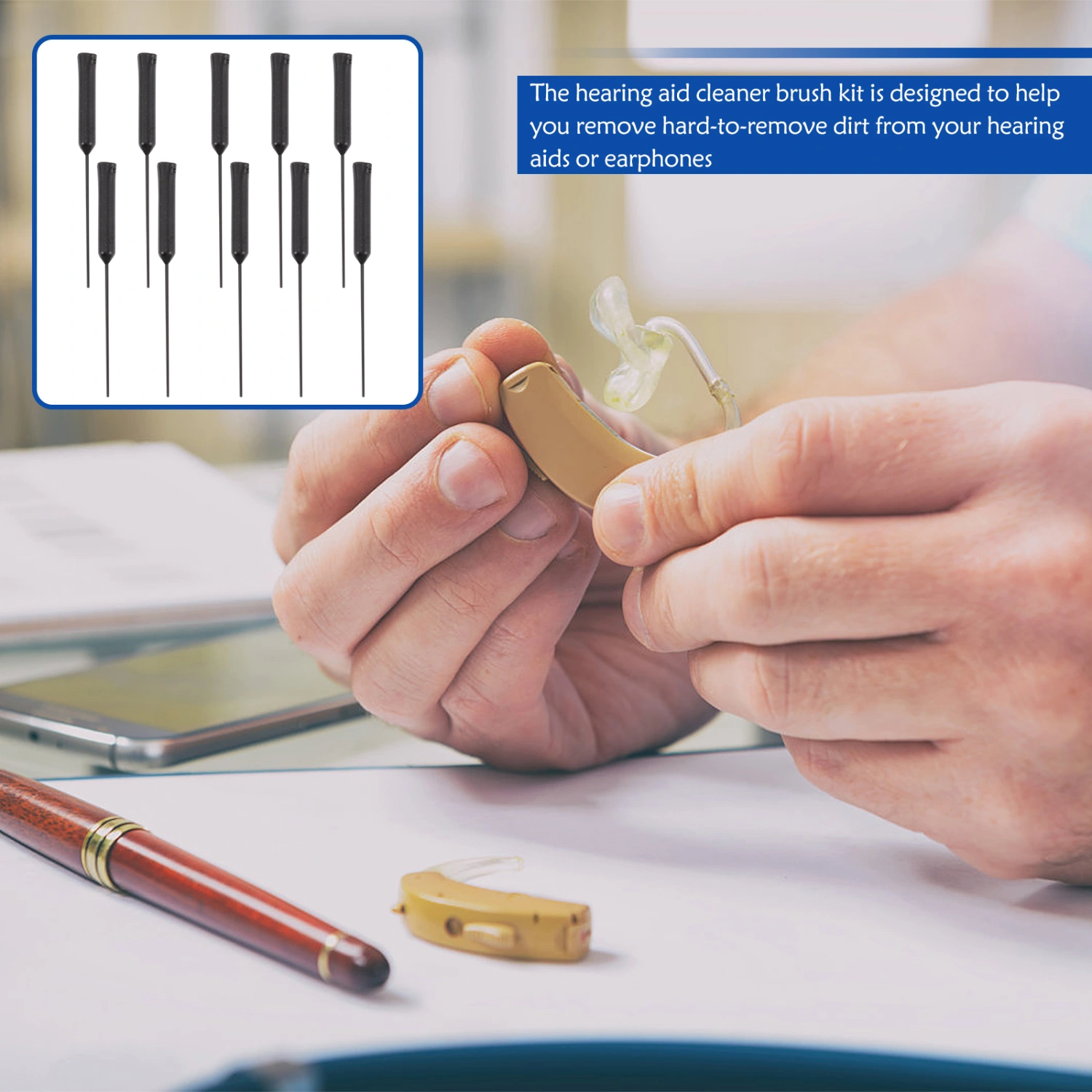 10pcs Hearing Aid Cleaners Hearing Amplifier Cleaning Rods Hearing Aid Accessories