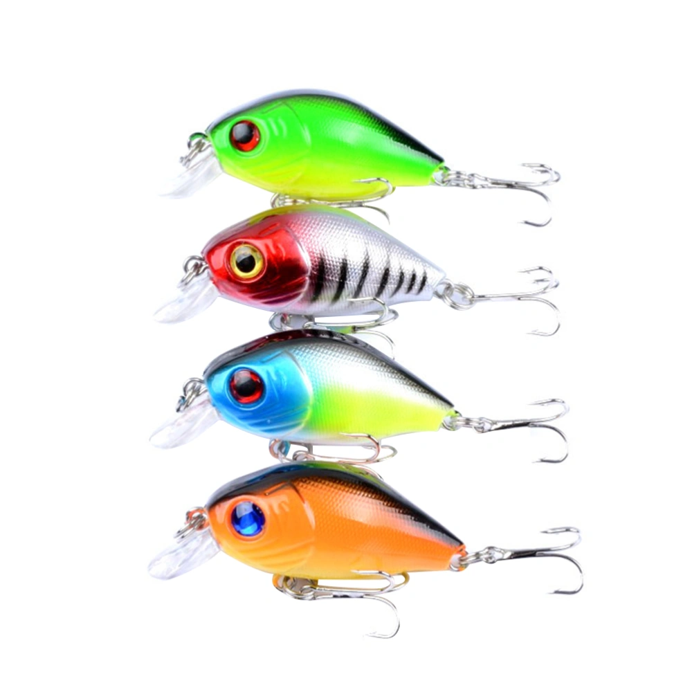 4Pcs Plastic Hard Baits Hard Baits Hard Fishing Lures Set Floating Hard Lures Fishing Lures for Saltwater Freshwater(Set of 4 Colors)