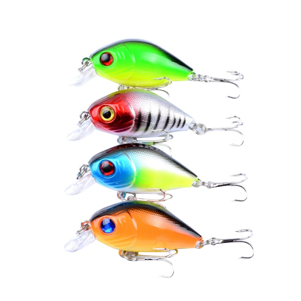 4Pcs Plastic Hard Baits Hard Baits Hard Fishing Lures Set Floating Hard Lures Fishing Lures for Saltwater Freshwater(Set of 4 Colors)