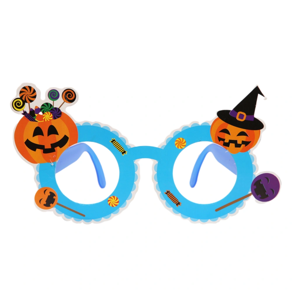 2pcs Halloween Candy Pumpkin Eyeglasses Frames Colorful Fun Glasses Party Favor Paper Photo Prop for Kids Cosplay Masquerade Carnival