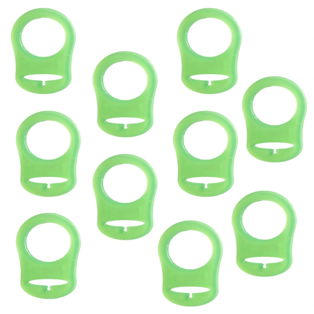 10pcs Silicone Baby Dummy Pacifier Clips Holders Baby Rings (Green)